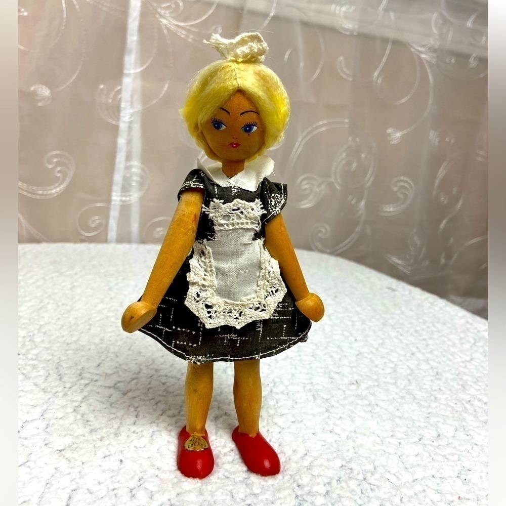 Vintage Polish Hand Made Wooden Doll